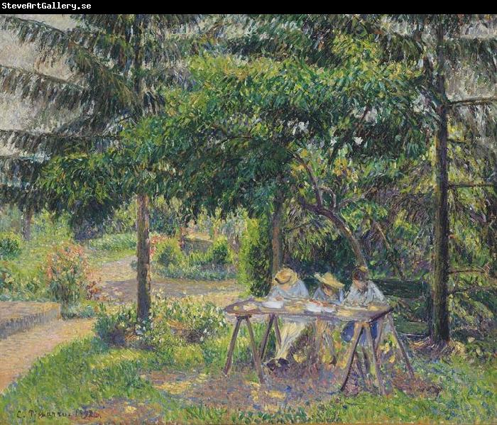 Camille Pissarro Enfants attabl dans le jardin Eragny